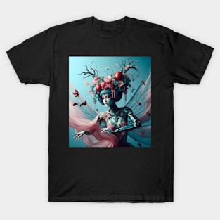 Flamingo Robot Geisha T-Shirt